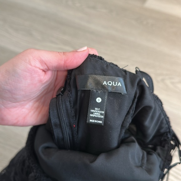 NWT Aqua Crochet Black Mini Dress - Picture 4 of 5